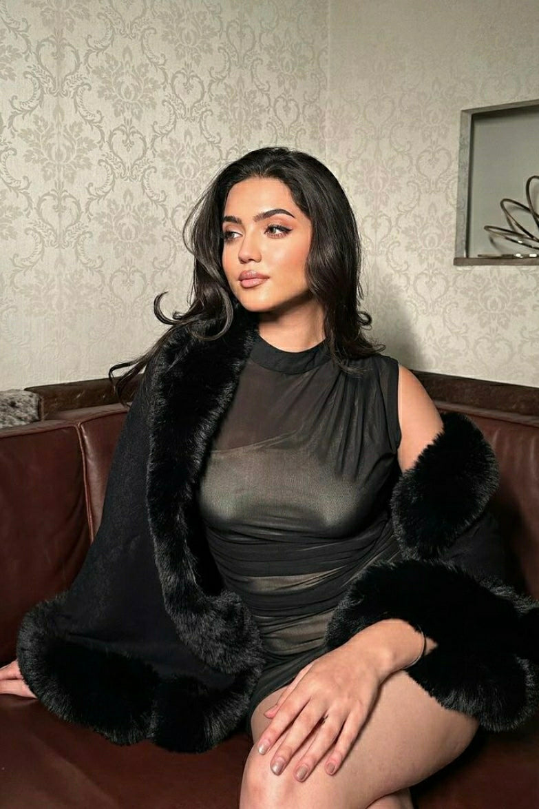 Furry Faux Fur Cape: 10 colours