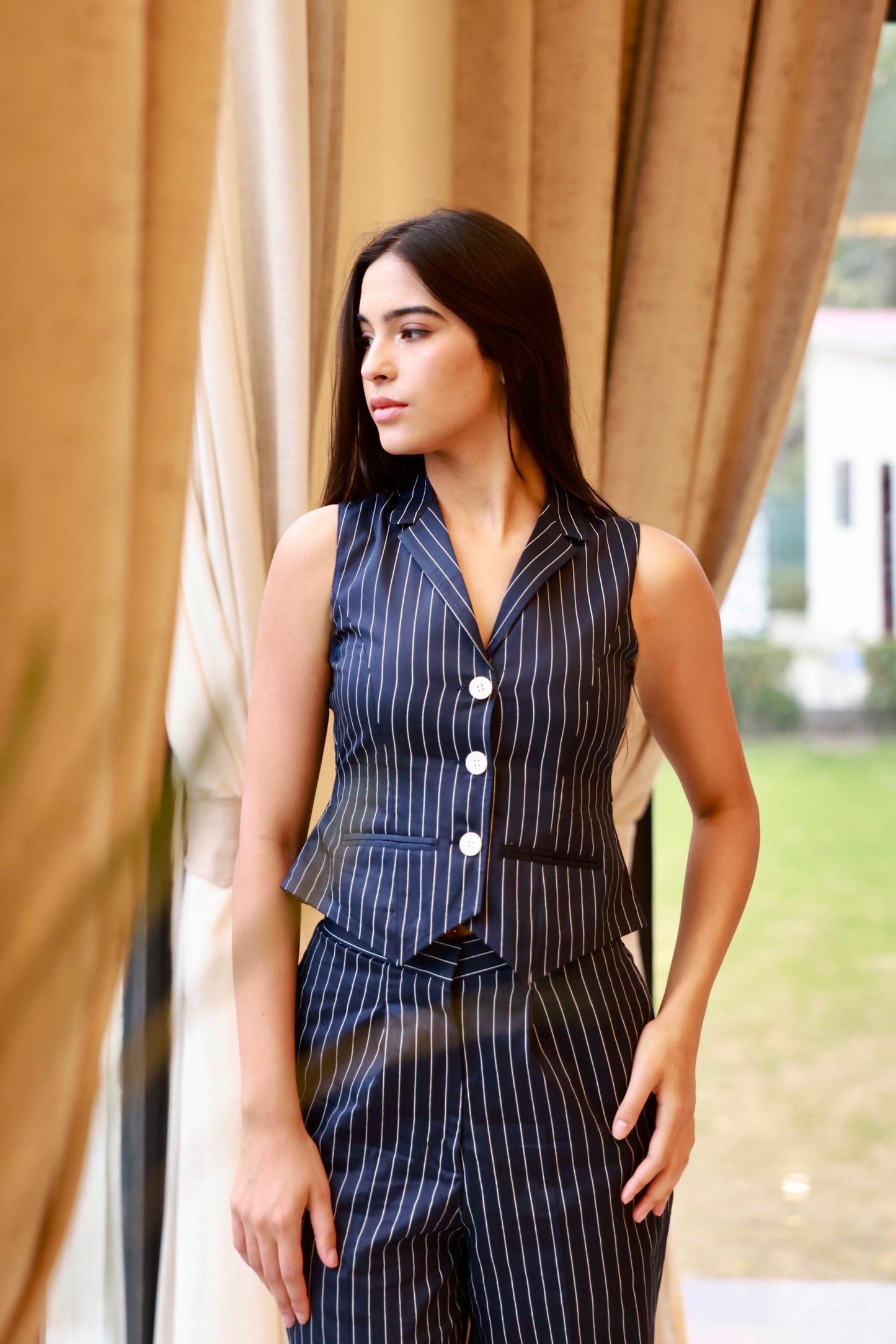 The pinstripe waistcoat