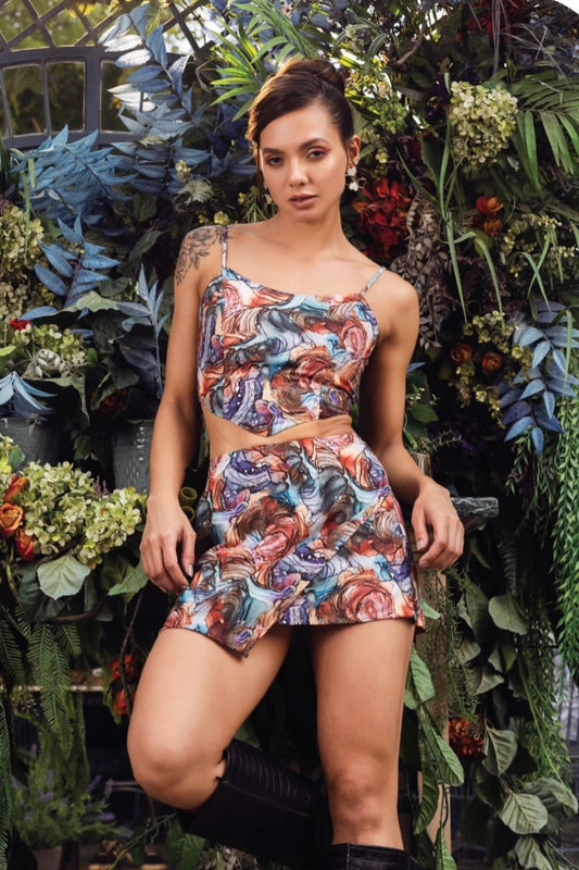 Back cut set- blue printed