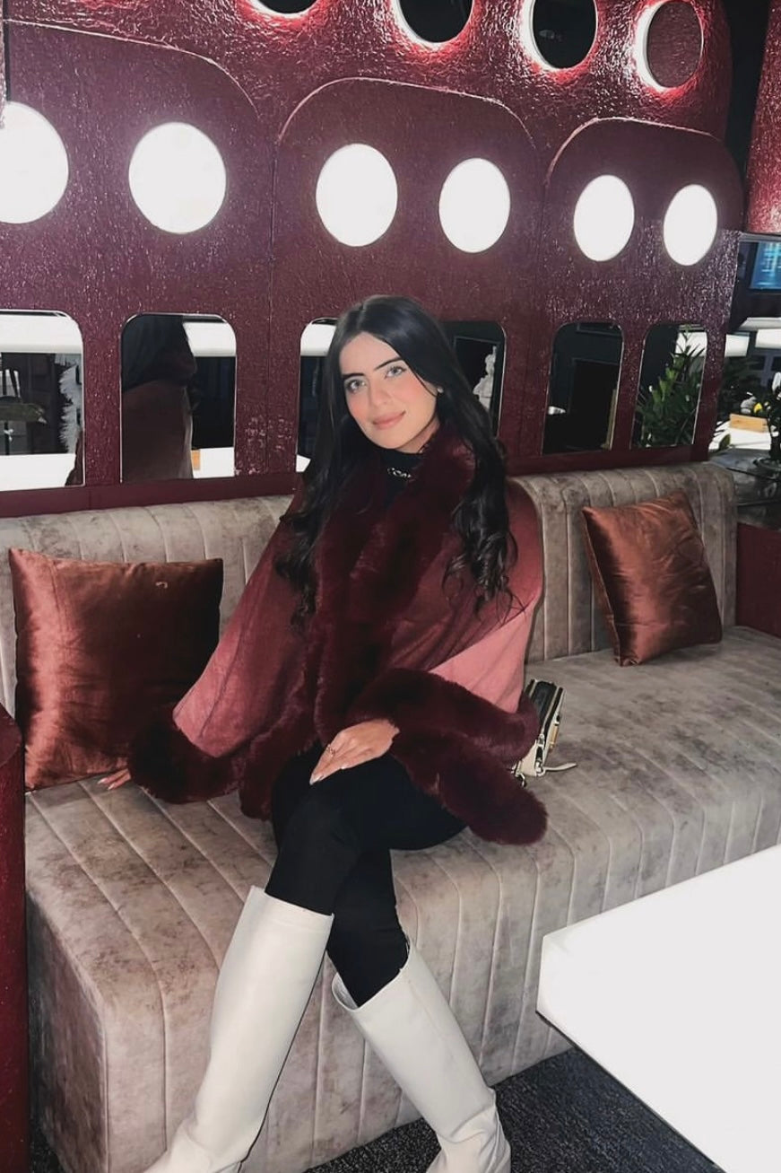 Furry Faux Fur Cape: 10 colours