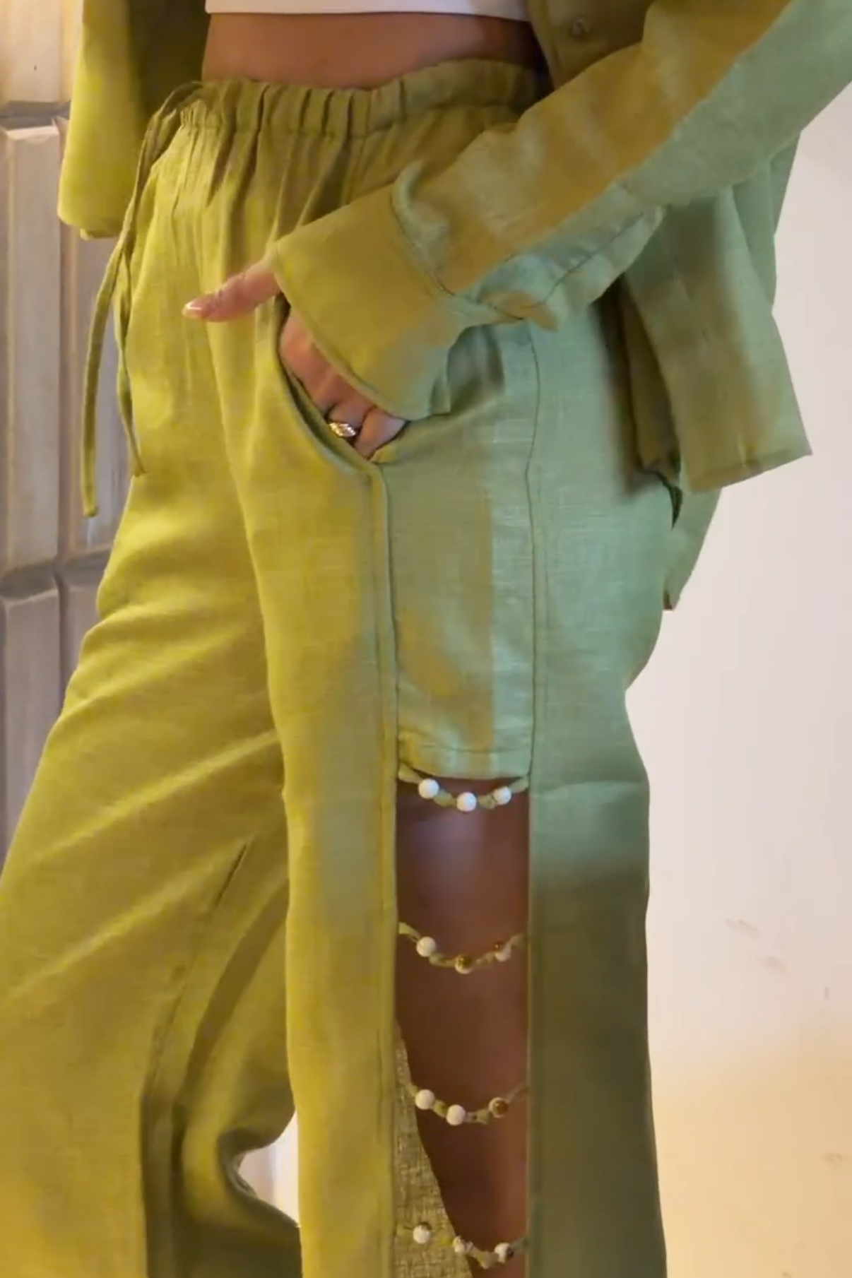 Linen + Beads set